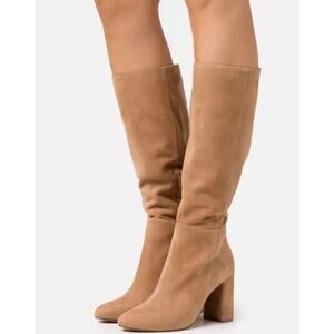 STEVE MADDEN Women’s Suede Leather Ninny Block Heel Knee High Boots | Sz 11M